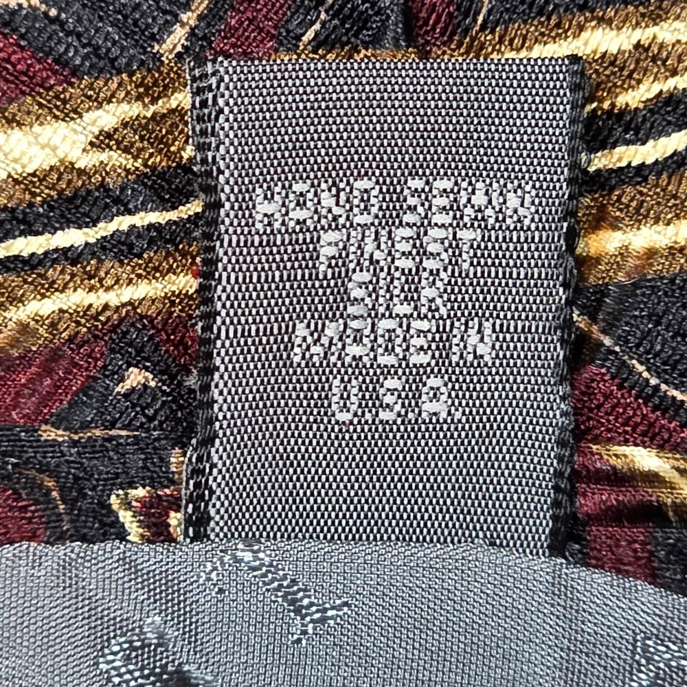 Robert Talbott Studio‎ 4x55 Hand Sewn Silk Power Tie Burgundy Gold Geometric USA - Picture 4 of 8